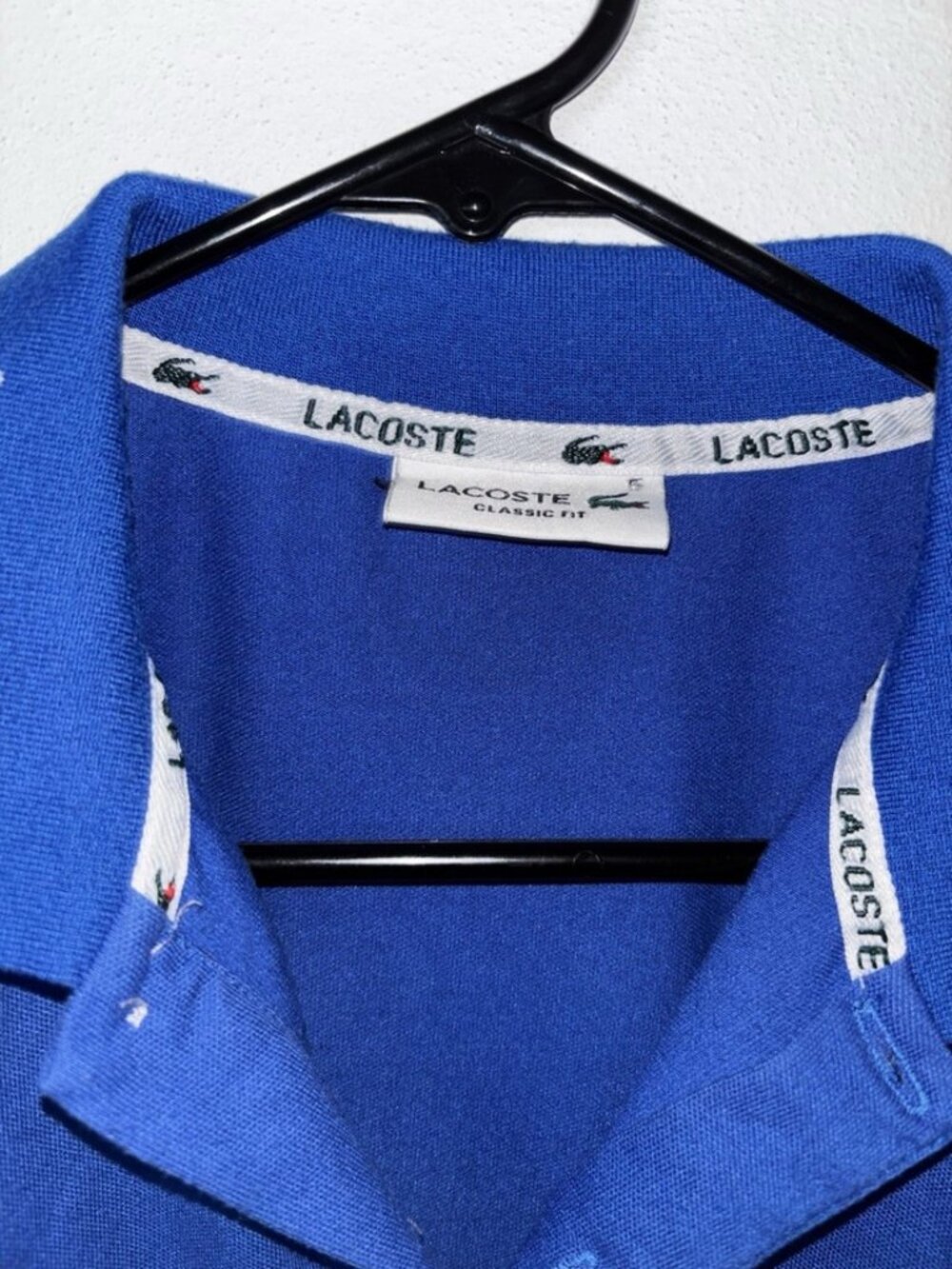 Vintage-Lacoste Polo Shirt Mens S Blue Cotton Short Sleeve Golf Polo